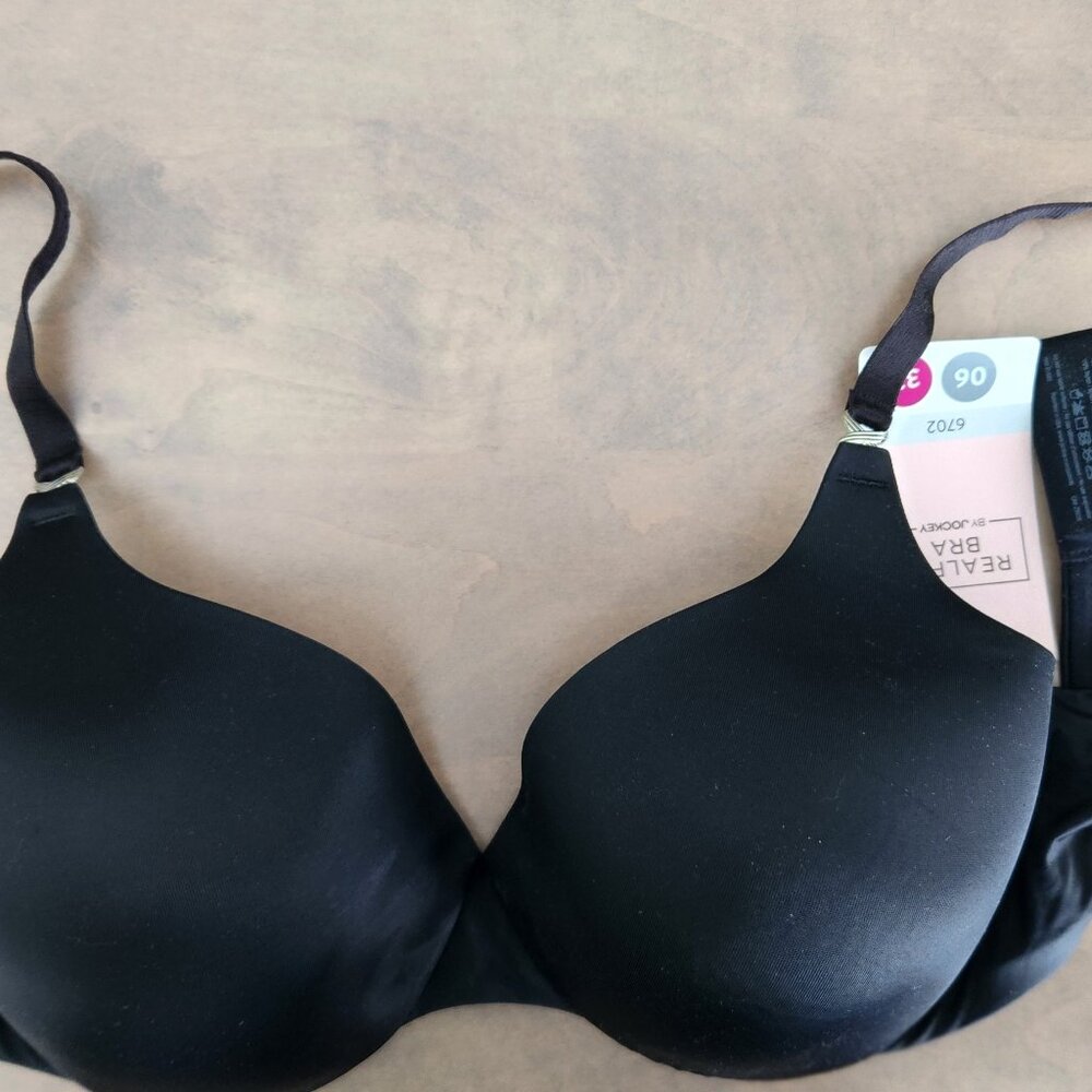 NWT Jockey  RealFit T-Shirt Bra Style 6702 Black Size 06/32 Discontinued